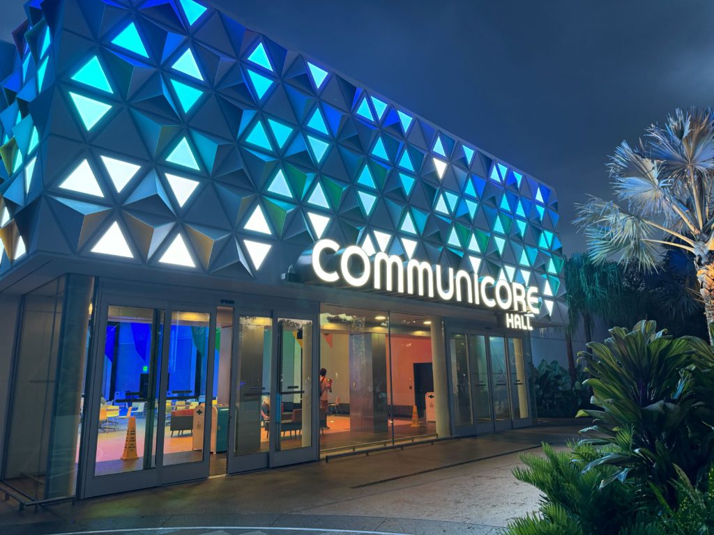 CommuniCore Hall Comes to Life With Color and Light as Night Falls Upon EPCOT Post Image