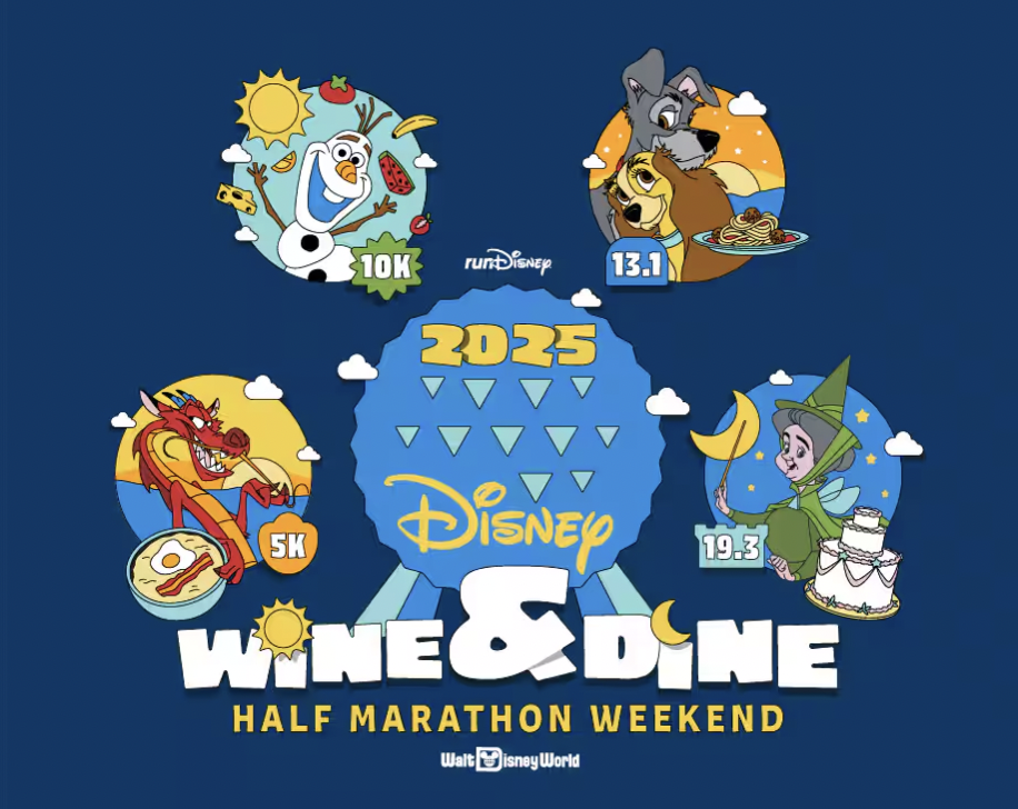 PHOTOS: runDisney Shares a First Look at the 2025 Disney Wine &amp; Dine Half Marathon Weekend Merch Post Image